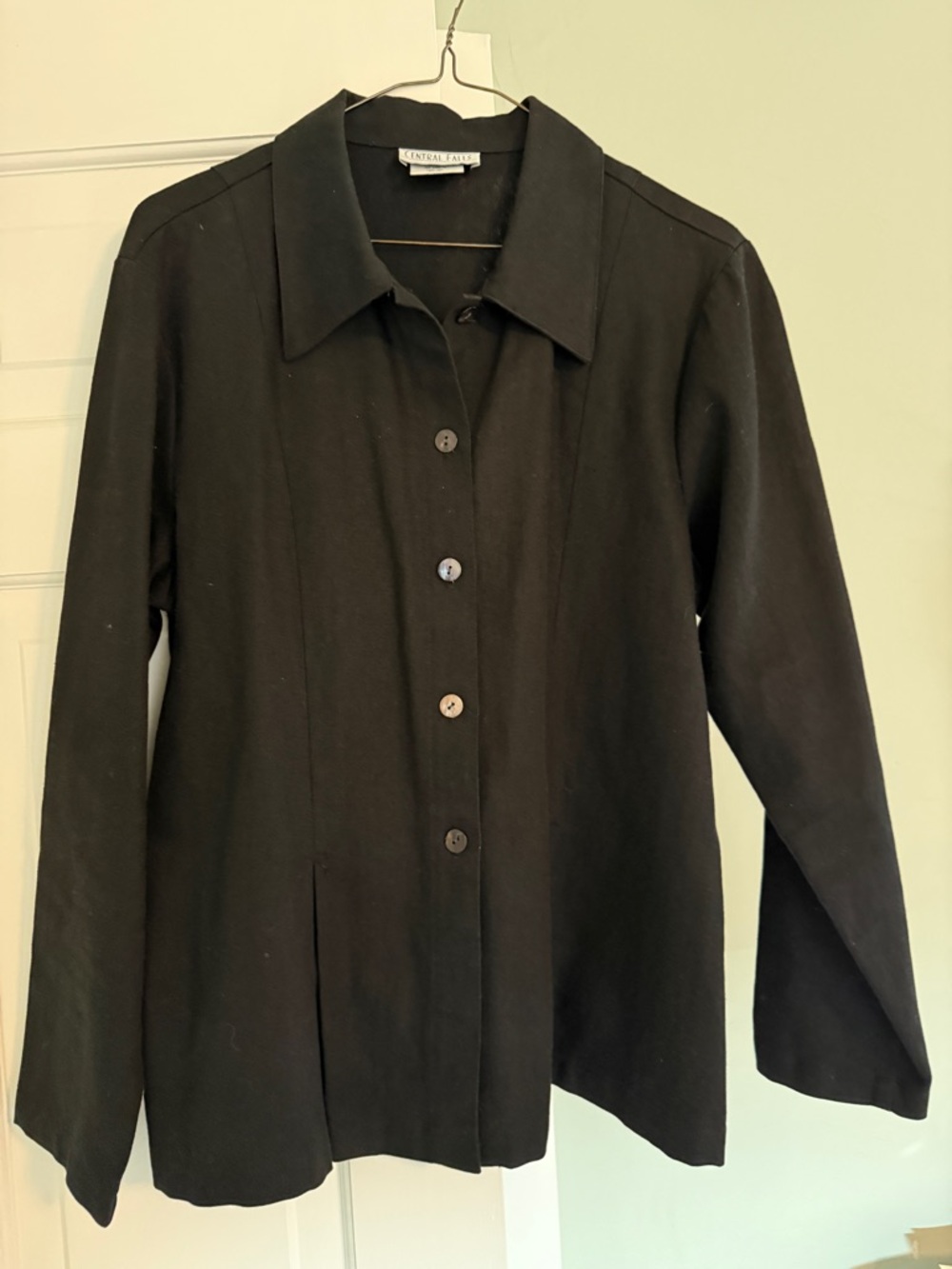 Black Button-Front Women's Top